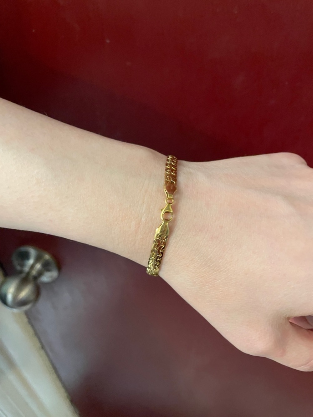 Italian 10k Gold Vintage Woven Snake Chain Bracelet - Picture 5 of 6